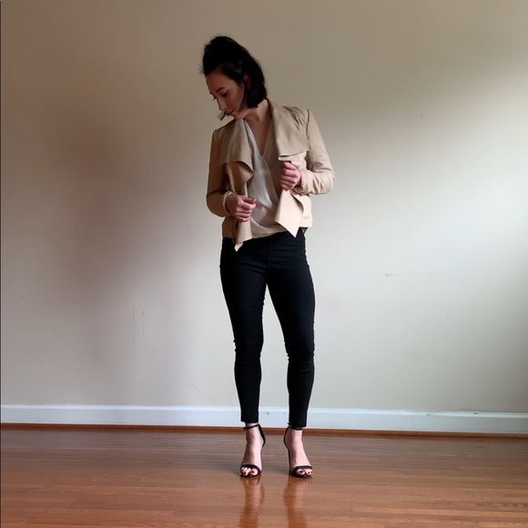 Trouve Leather/suede jacket/cardigan (petite) - Picture 2 of 8
